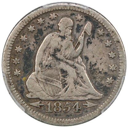 1854-O 25C PCGS VF20 (Huge O) ex: D.L. Hansen