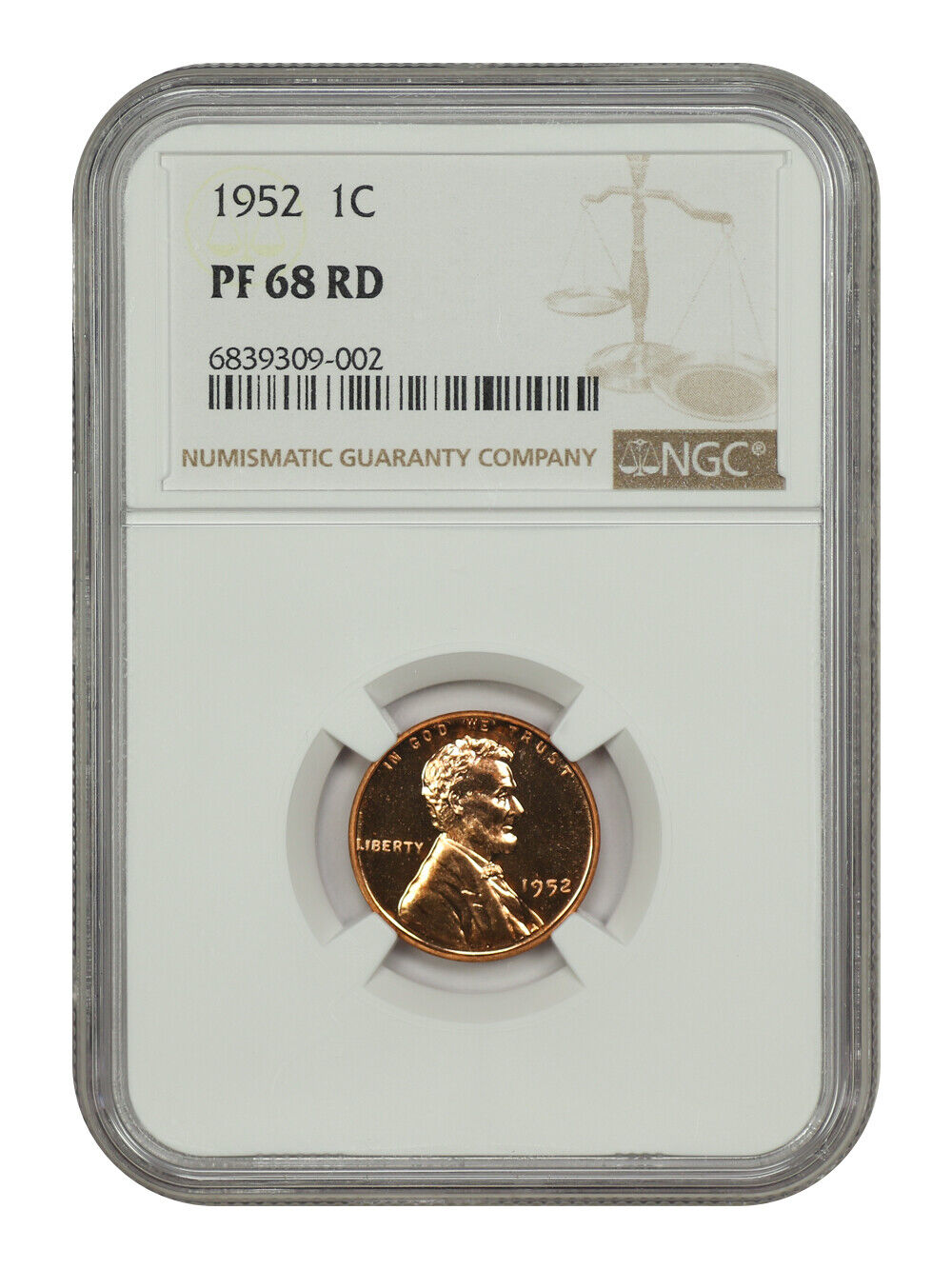 1952 1C NGC PR68RD - Lincoln Cent (Wheat Reverse)