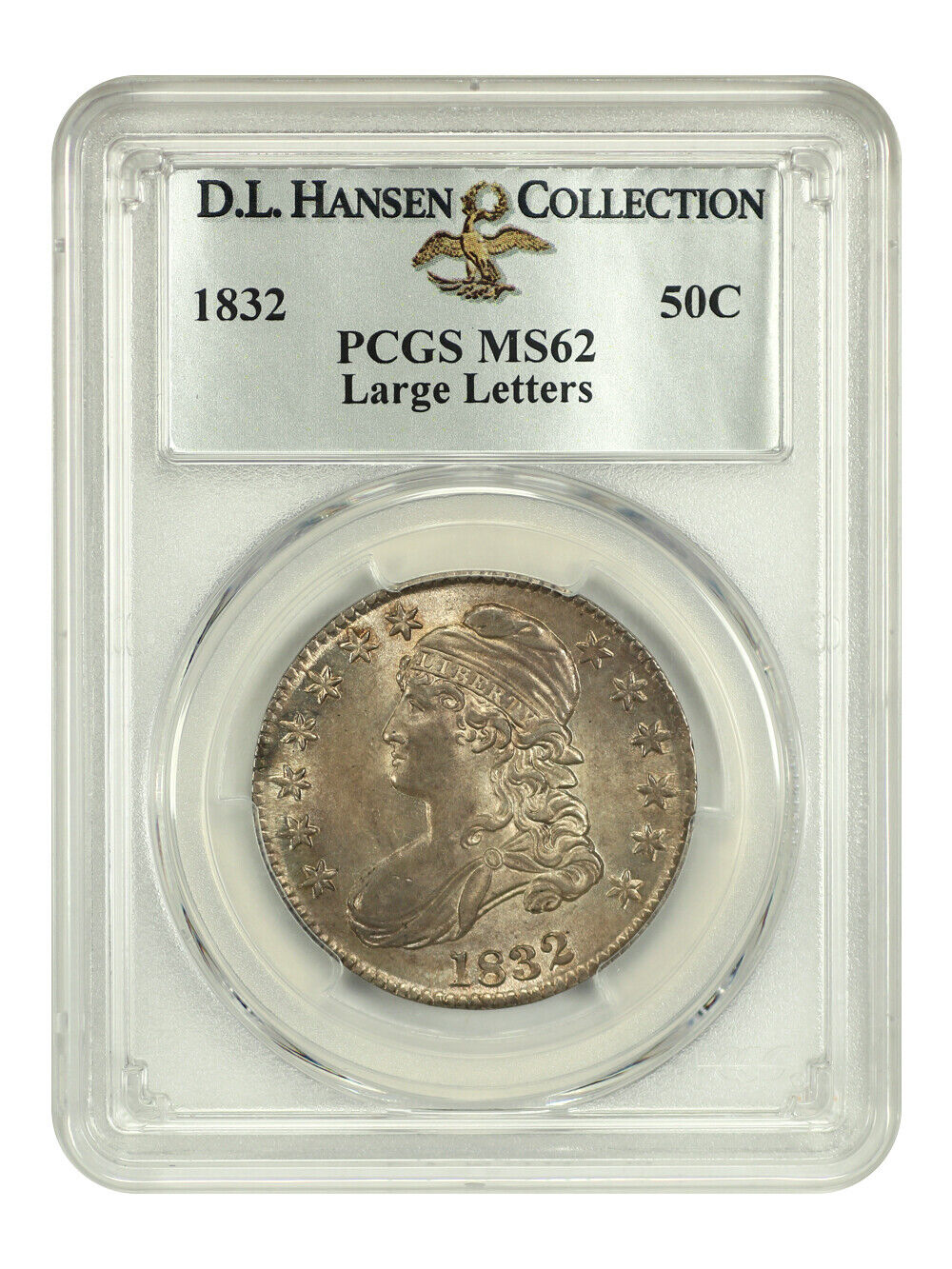 1832 50C PCGS MS62 (Large Letters) ex: D.L. Hansen