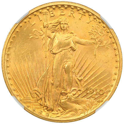 1910 $20 NGC MS65 - St. Gaudens $20 - Scarce P-Mint Saint Gaudens