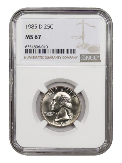 1985-D 25C NGC MS67