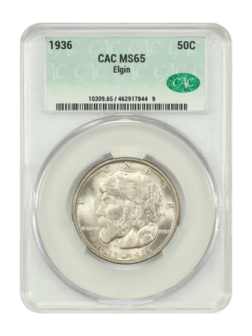 1936 50C Elgin CACG MS65 - Classic Silver Commemorative - Lustrous Gem