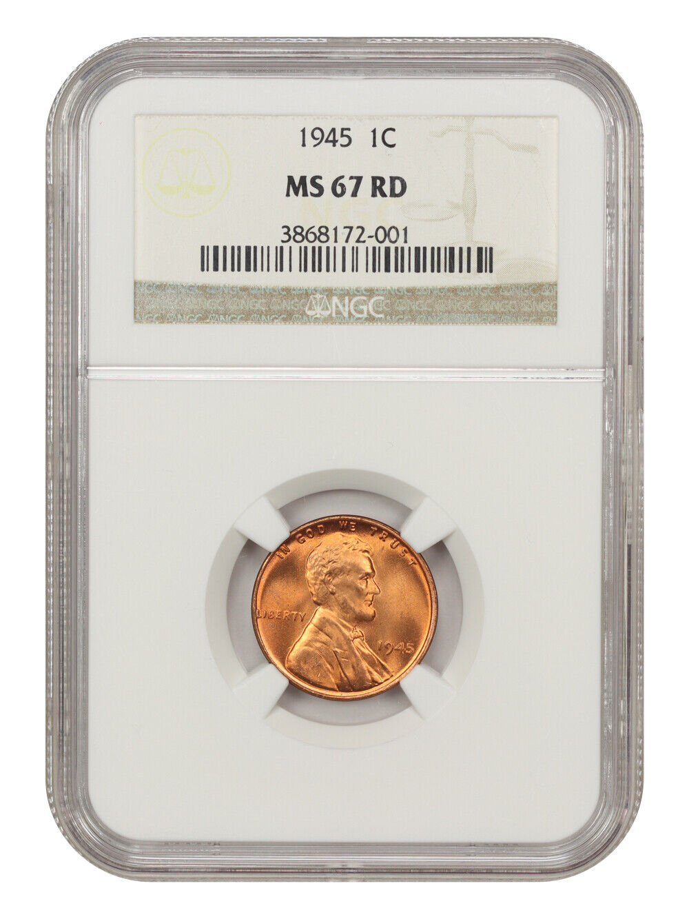 1945 1C NGC MS67RD