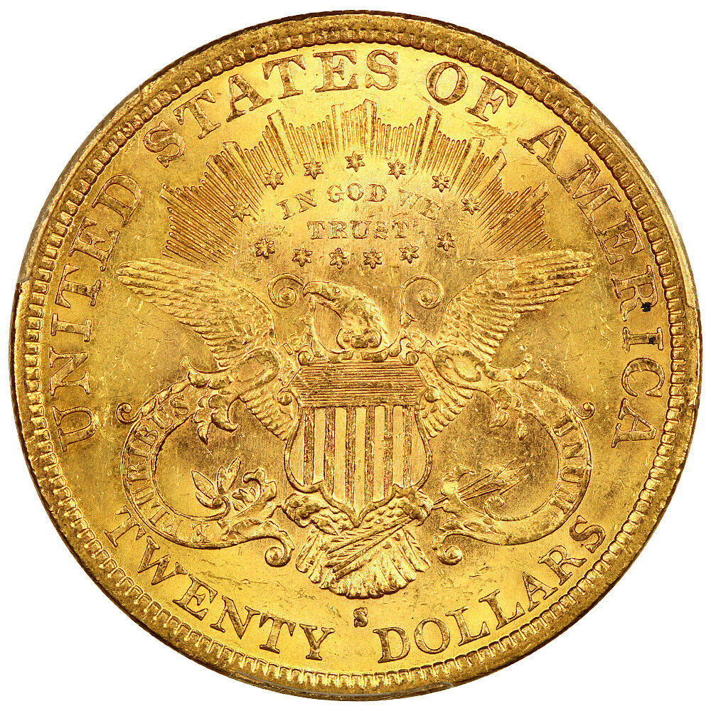 1879-S $20 PCGS MS62 ex: D.L. Hansen