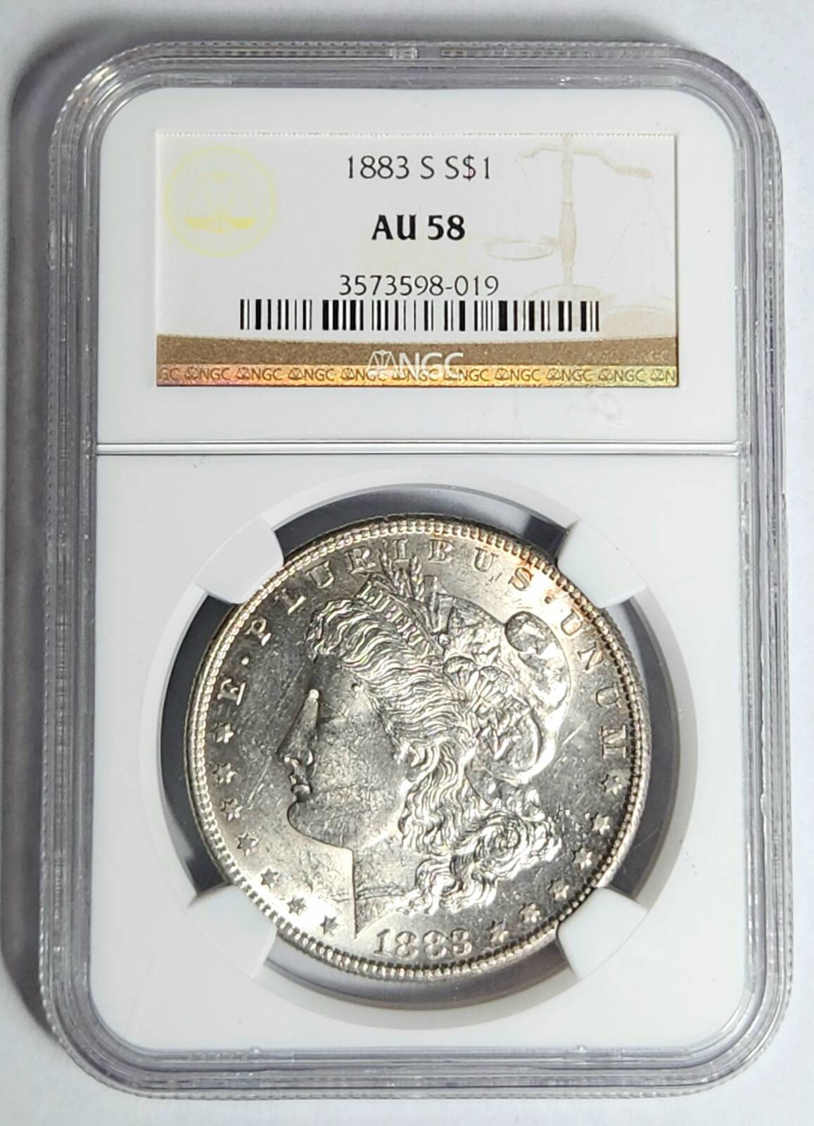 1883 S Morgan Silver Dollar NGC AU-58