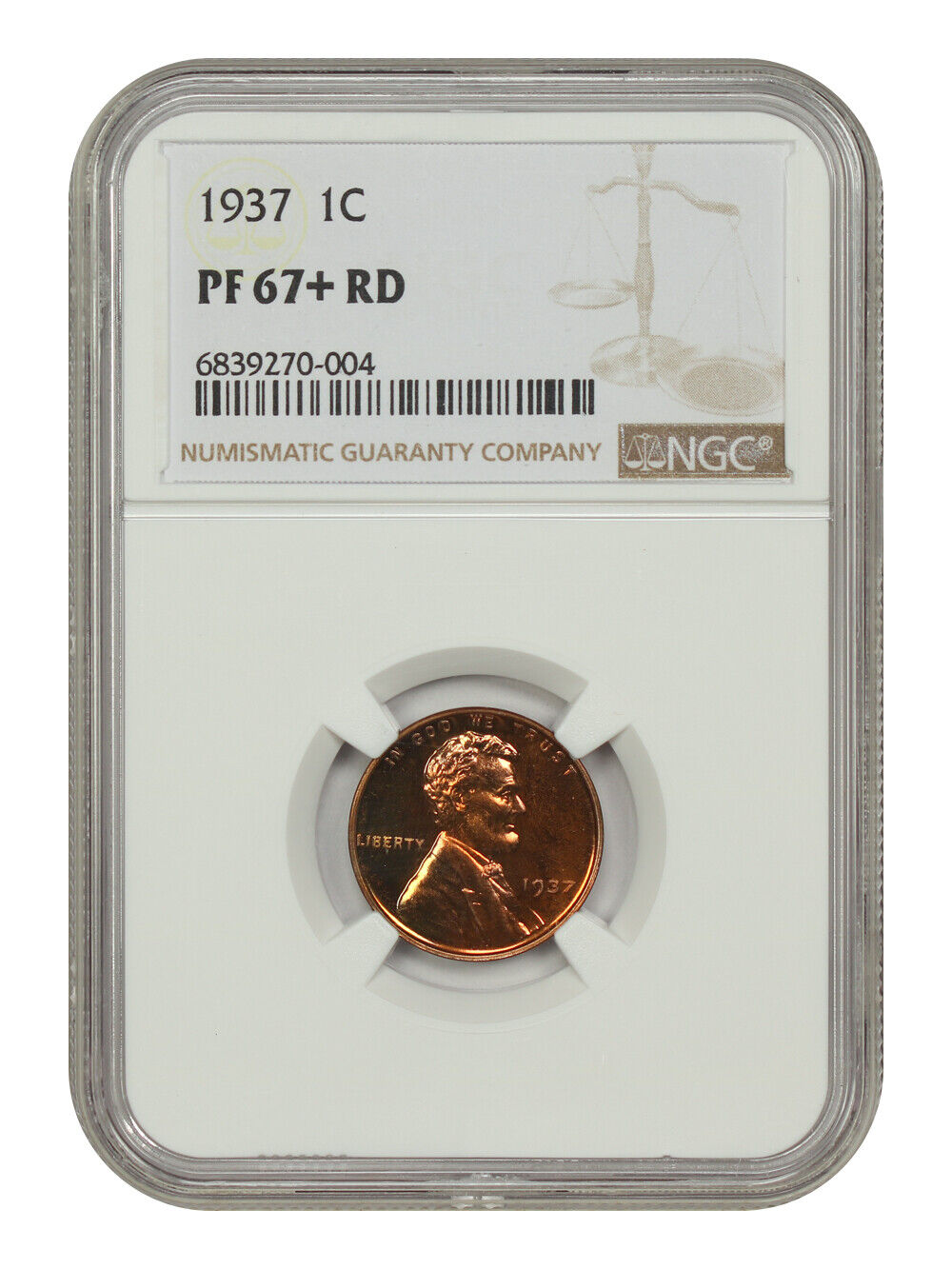 1937 1C NGC PR67+RD - Lincoln Cent (Wheat Reverse)