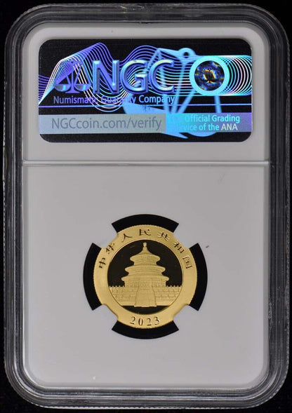 2023 China Gold Panda 5-Coin Set NGC MS70 1st Day Signed Silver Labels