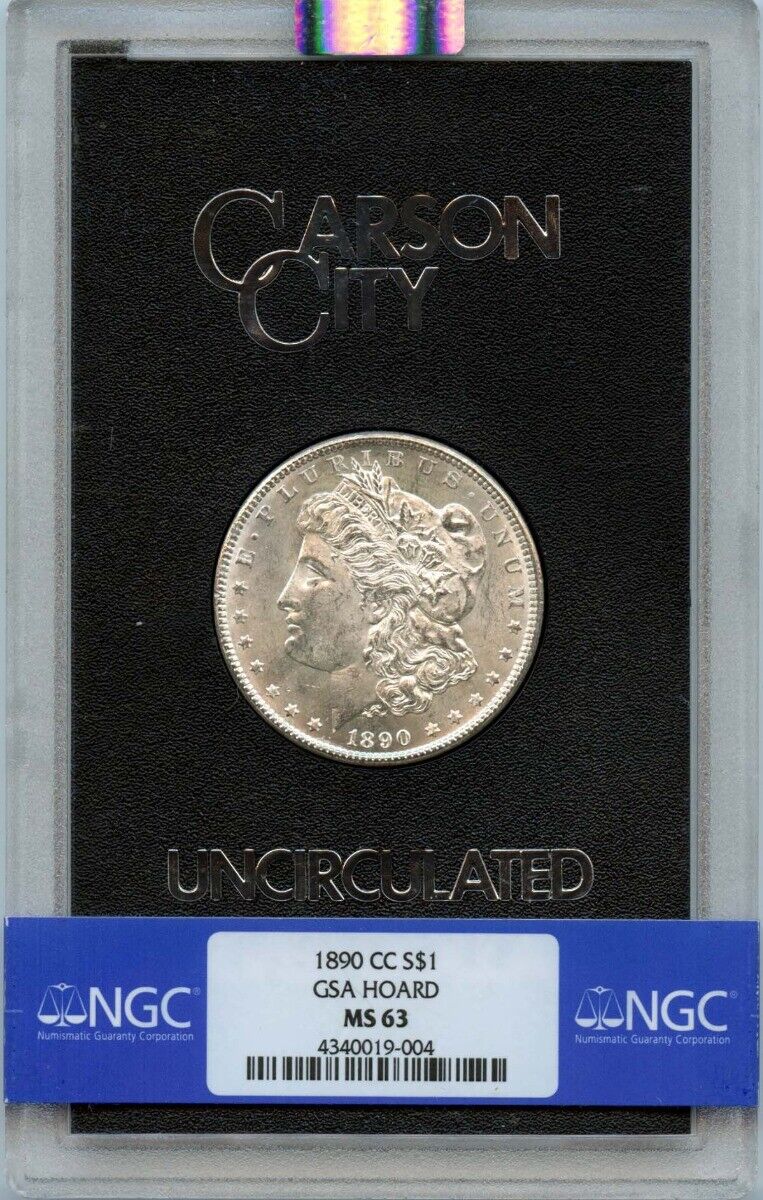 1890-CC Morgan Dollar GSA HOARD S$1 NGC MS63