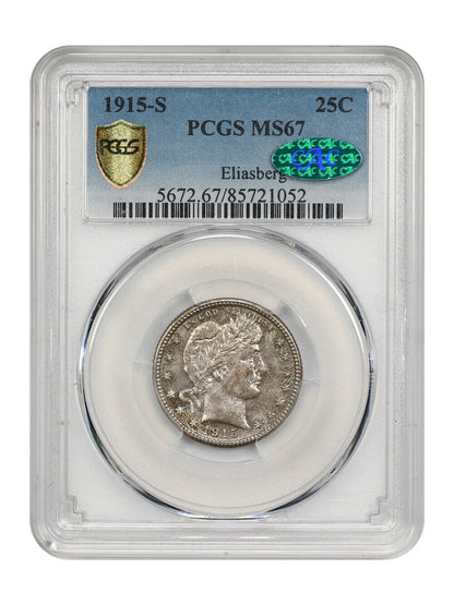 1915-S 25C PCGS/CAC MS67 ex: Eliasberg