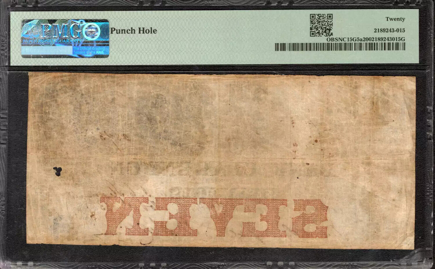 1850 $7 BANK OF CLARENDON FAYETTEVILLE NORTH CAROLINA OBSOLETE NOTE PMG VF 20