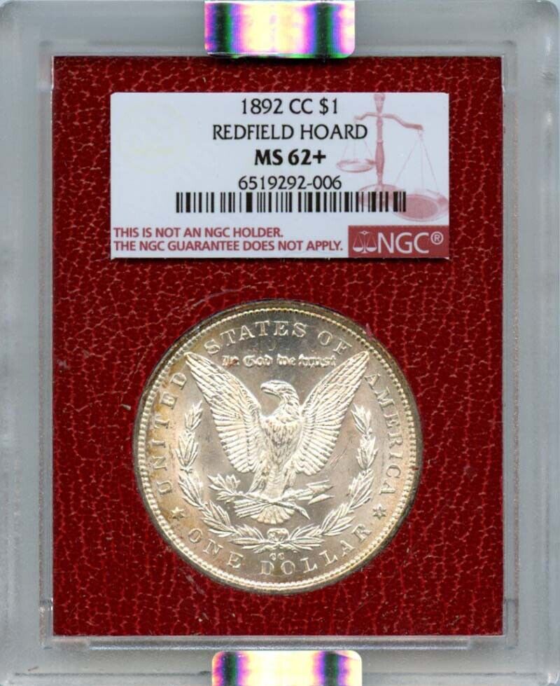 1892-CC $1 Morgan Dollar Redfield Hoard NGC MS62+