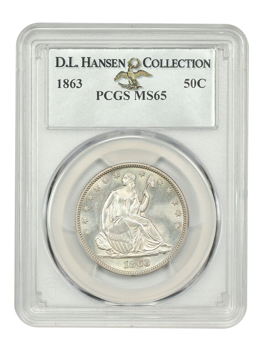 1863 50C PCGS MS65