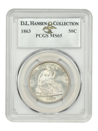 1863 50C PCGS MS65