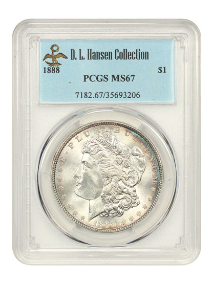 1888 $1 PCGS MS67 ex: D.L. Hansen