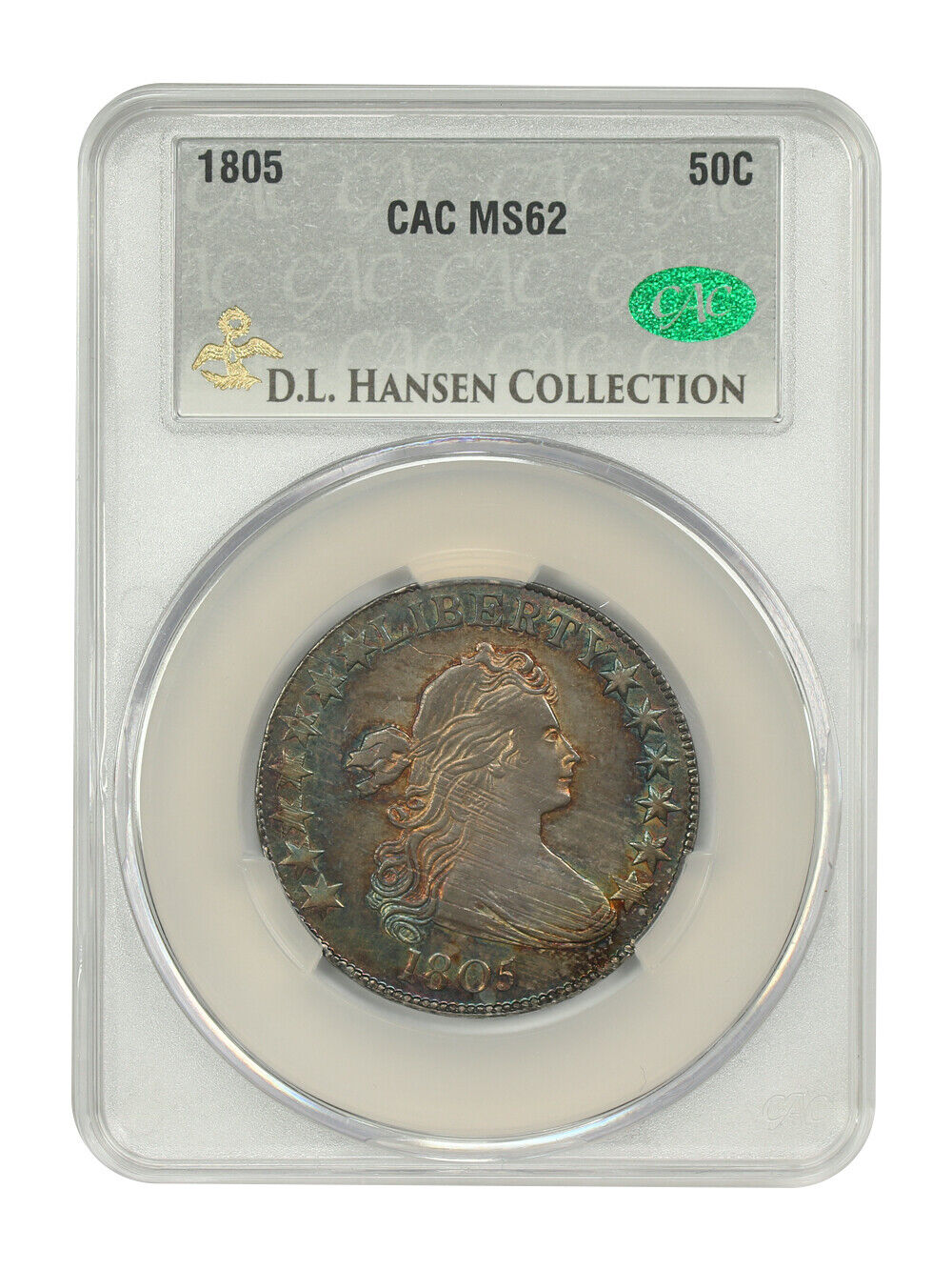 1805 50C CACG MS62 ex: D.L. Hansen - Draped Bust Half Dollar