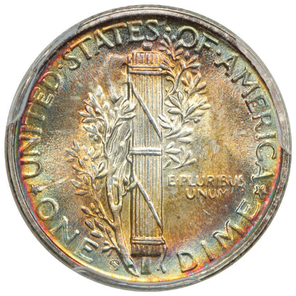 1944-S 10C PCGS MS68FB ex: D.L. Hansen