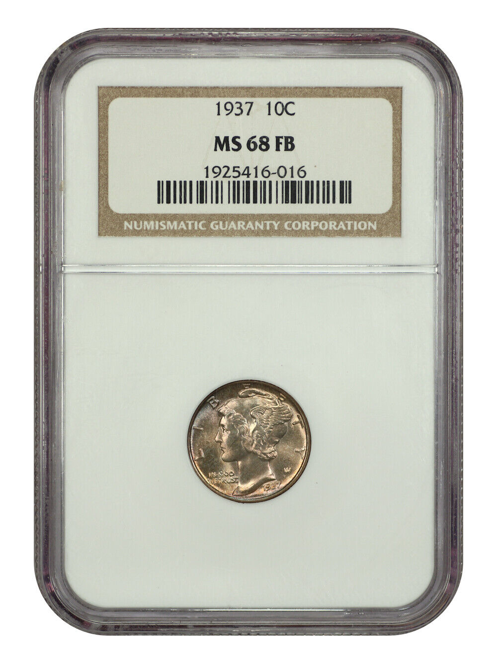 1937 10C NGC MS68FB - Mercury Dime