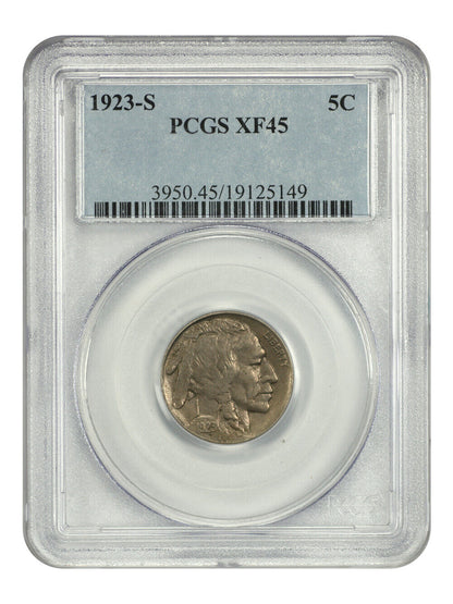 1923-S 5C PCGS XF45 - Buffalo Nickel - Better Date S-Mint