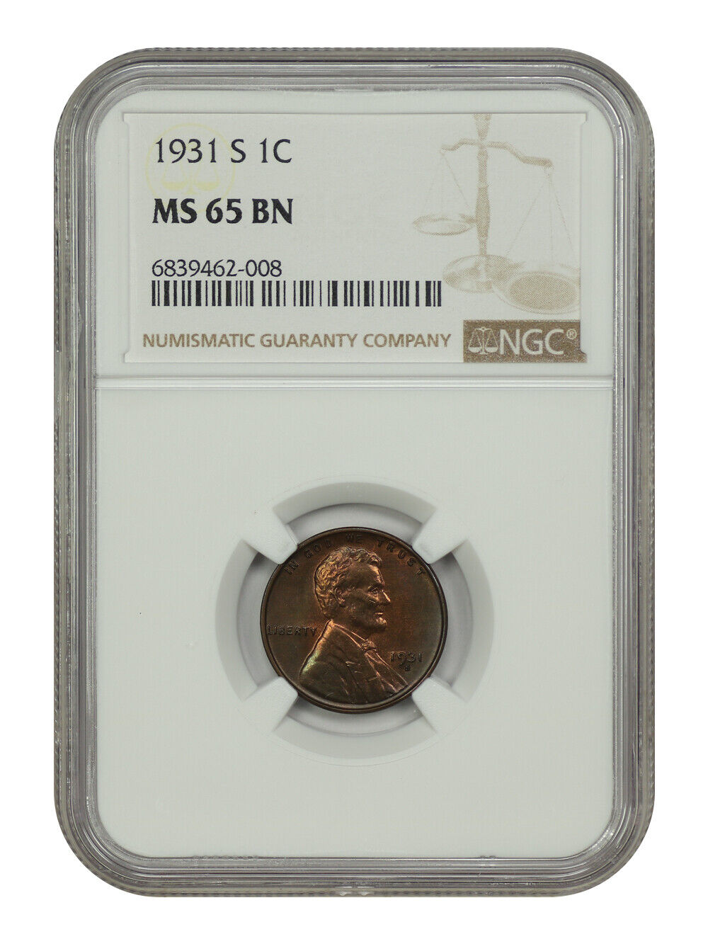 1931-S 1C NGC MS65BN - Lincoln Cent (Wheat Reverse) - Affordable Key Date