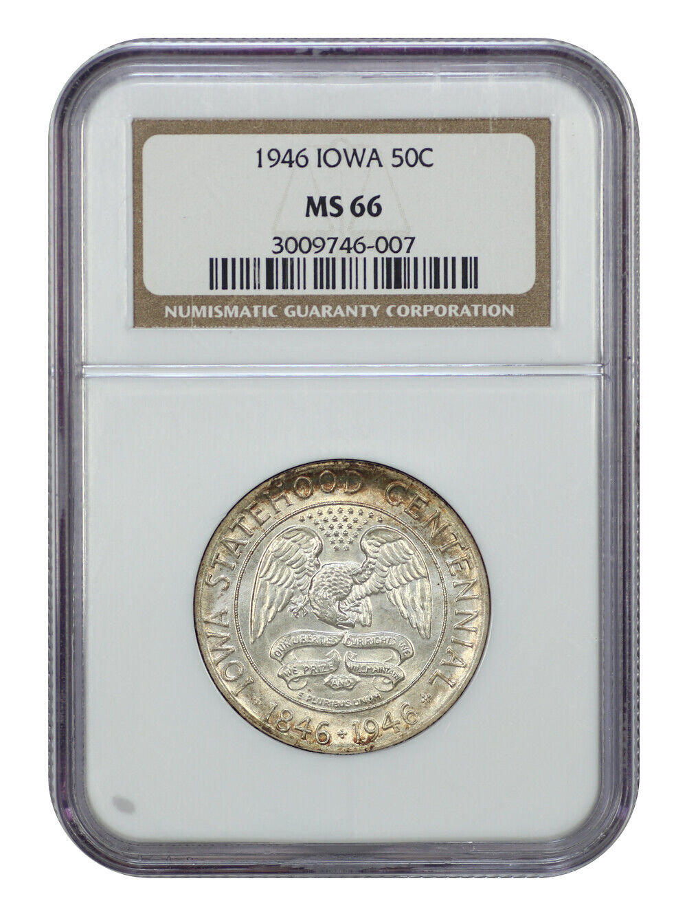 1946 50C Iowa NGC MS66 - Classic Silver Commemorative