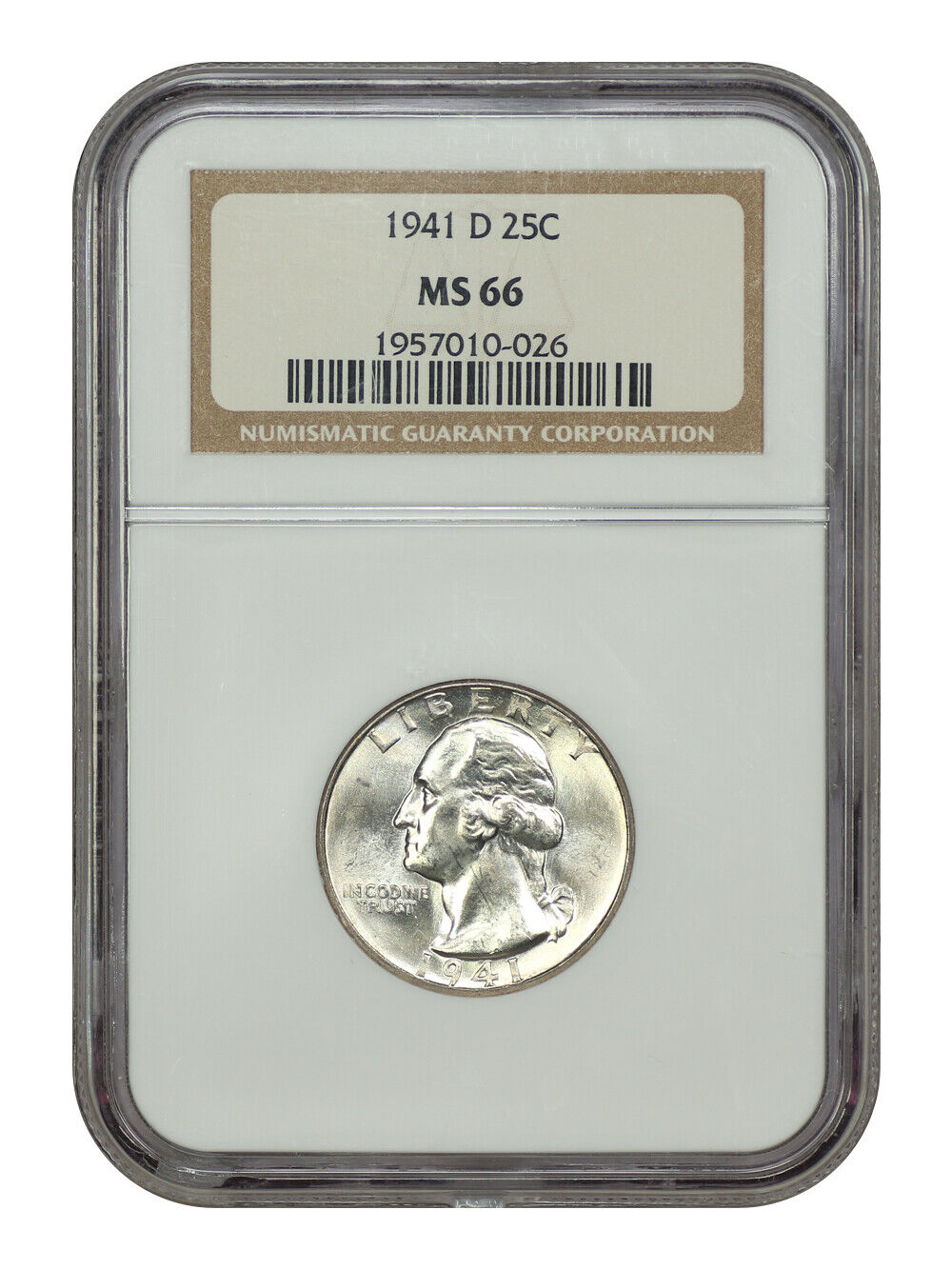 1941-D 25C NGC MS66 - Washington Quarter