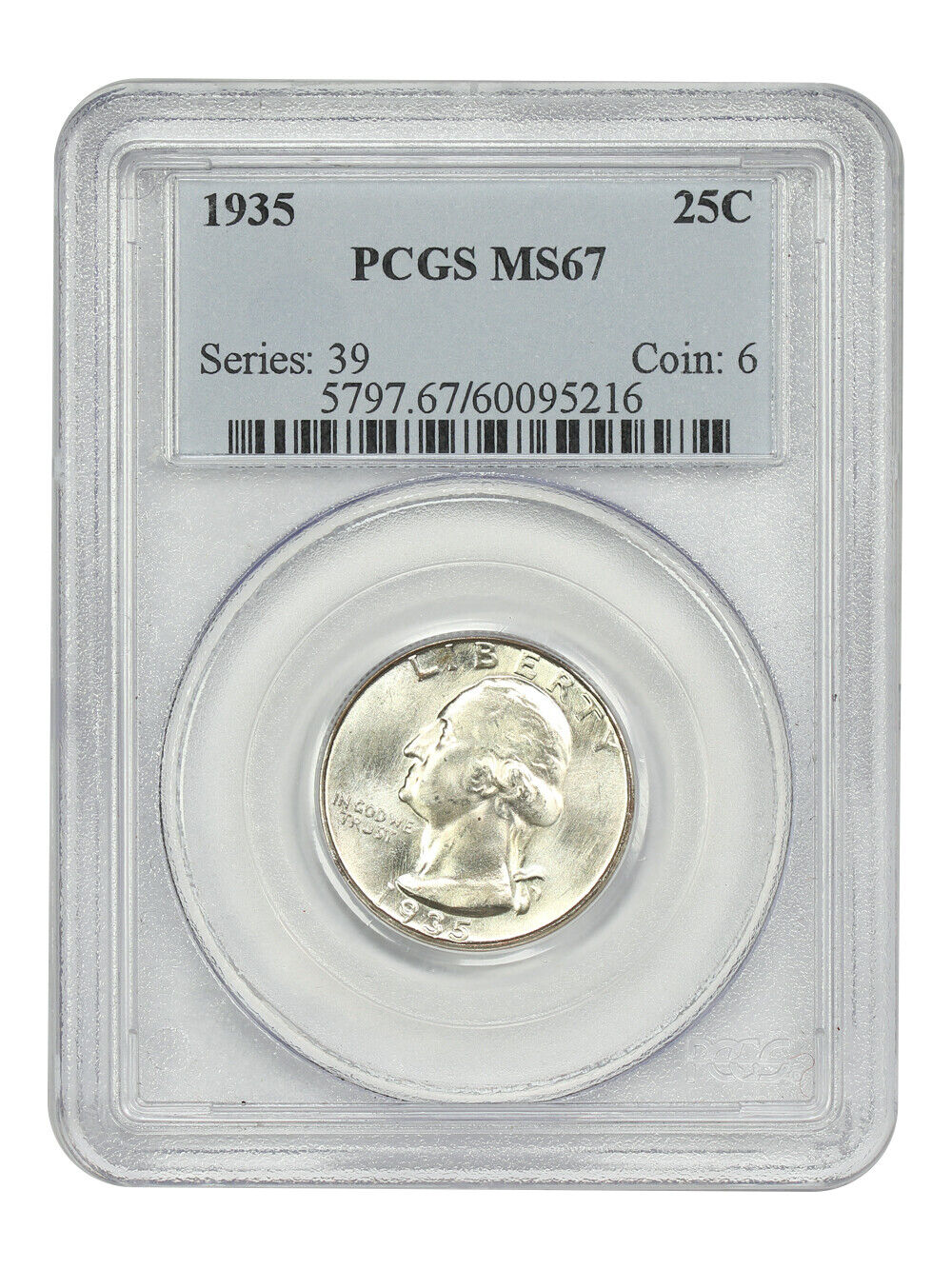 1935 25C PCGS MS67 - Washington Quarter