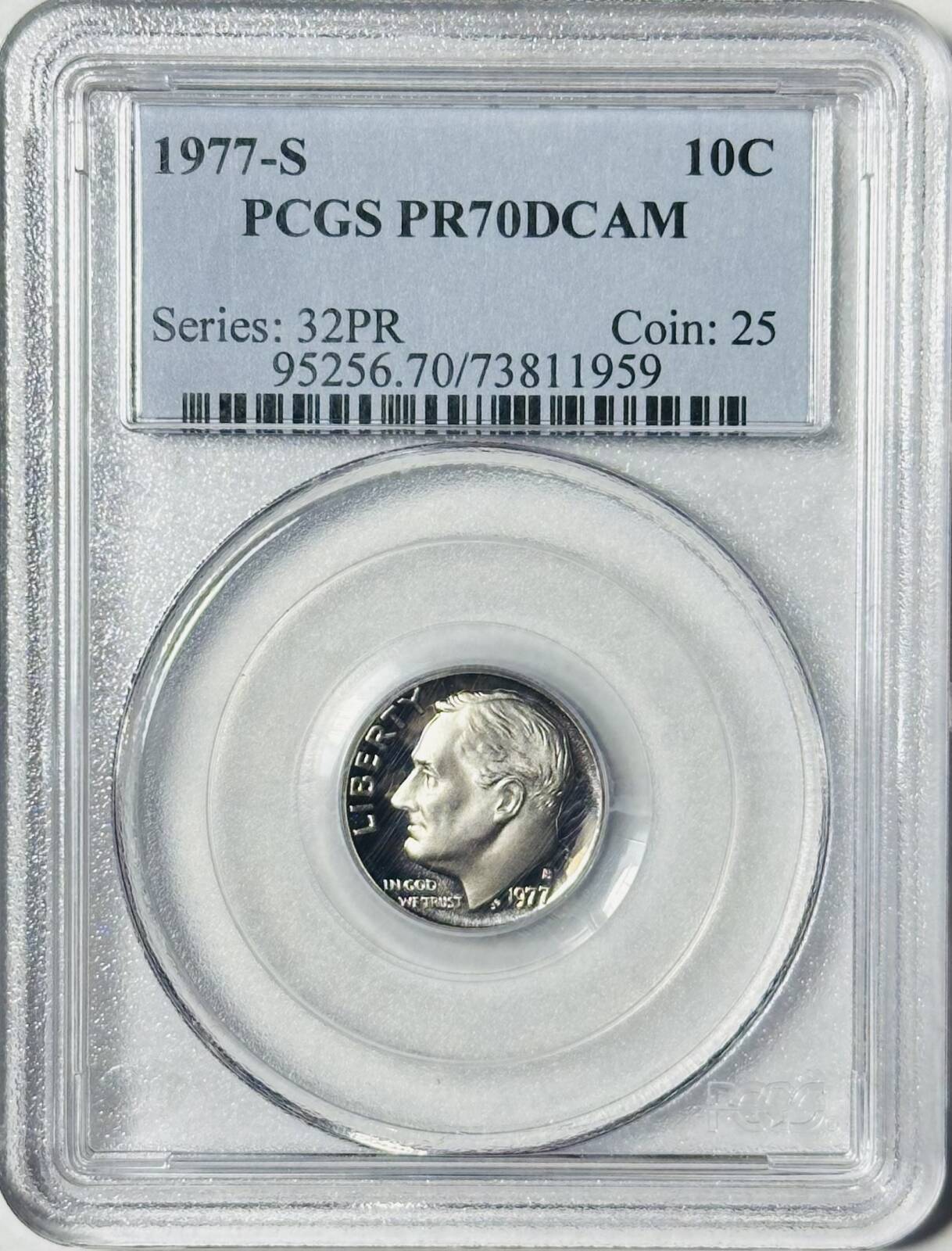 1977 S Dimes Roosevelt PCGS PR-70 DCAM