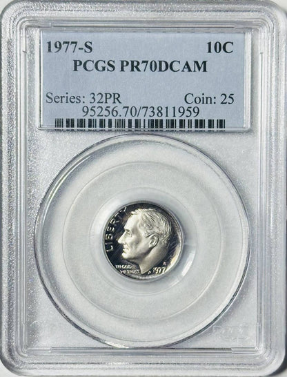 1977 S Dimes Roosevelt PCGS PR-70 DCAM