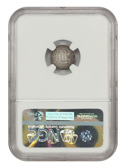 1858 3CS NGC AU53 - Three Cent Silver - Scarce Type 2