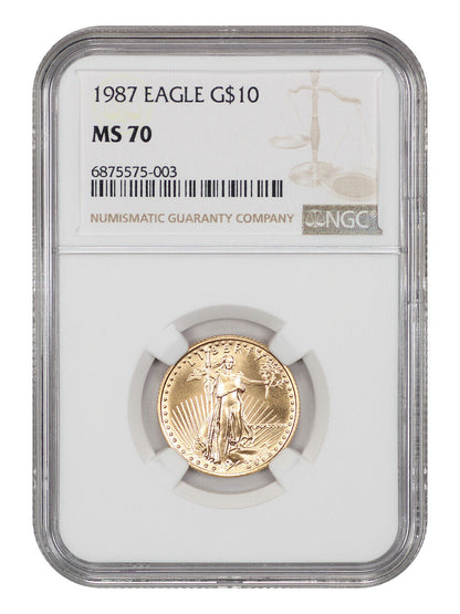 1987 $10 Gold Eagle NGC MS70