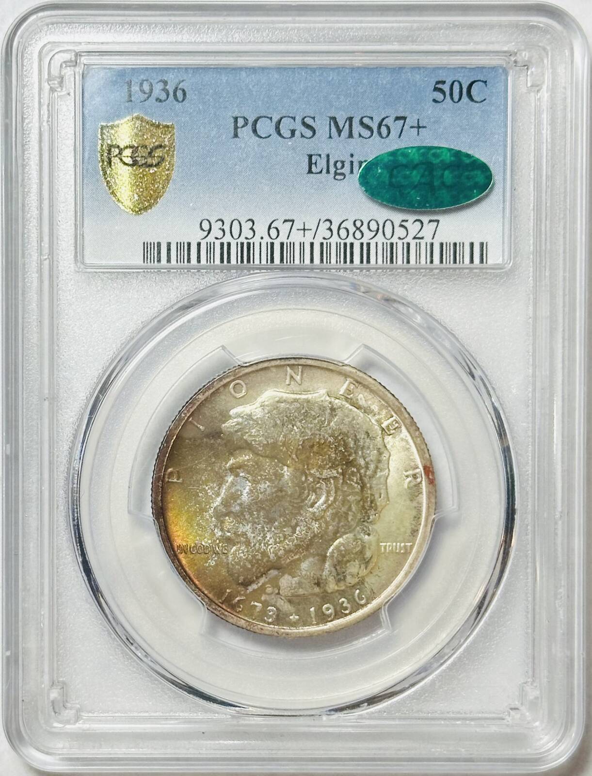 1936 P Classic Commemorative Elgin, Illinois, Centennial PCGS MS-67+ Elgin