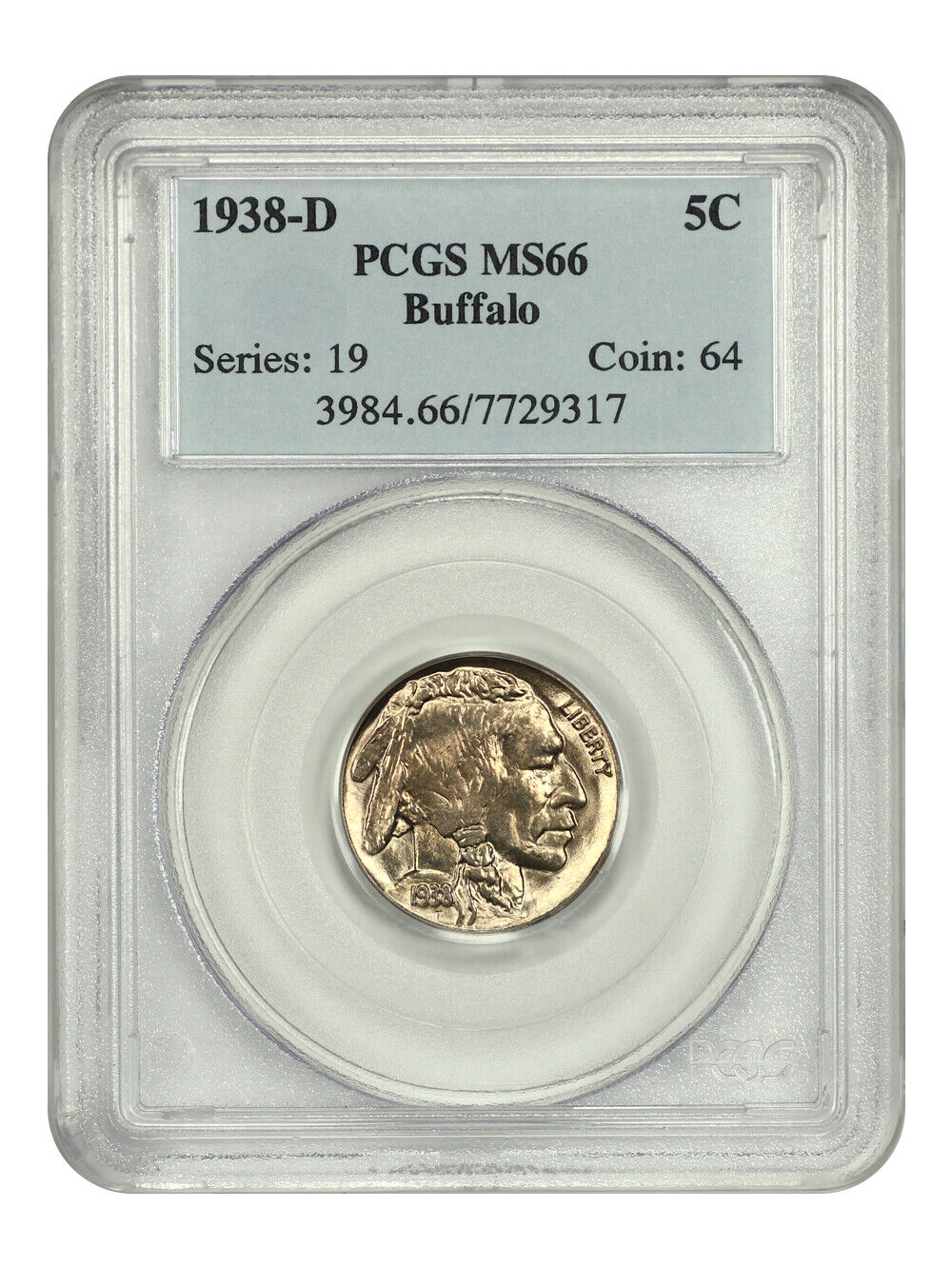 1938-D 5C Buffalo PCGS MS66 - Buffalo Nickel