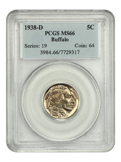 1938-D 5C Buffalo PCGS MS66 - Buffalo Nickel