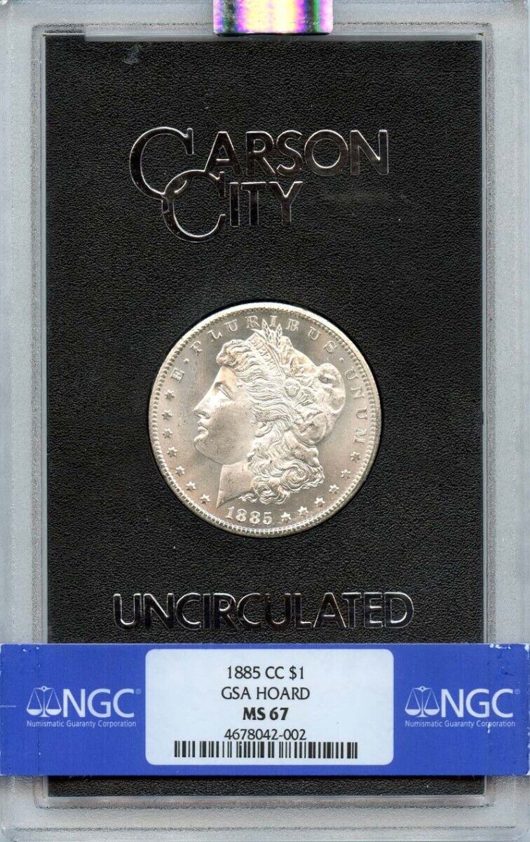 1885-CC Morgan Dollar GSA HOARD S$1 NGC MS67