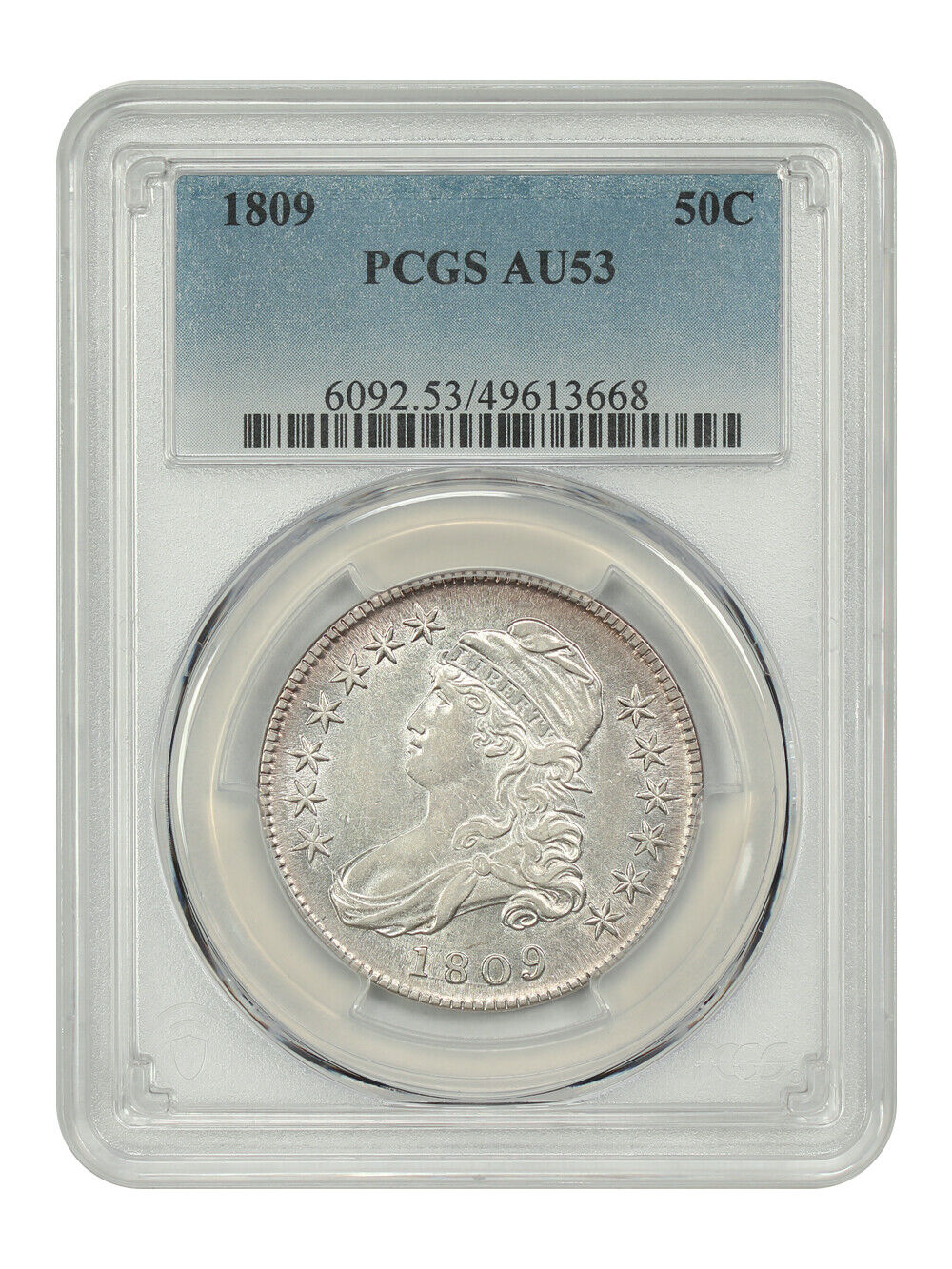 1809 50C PCGS AU53 - Capped Bust Half Dollar