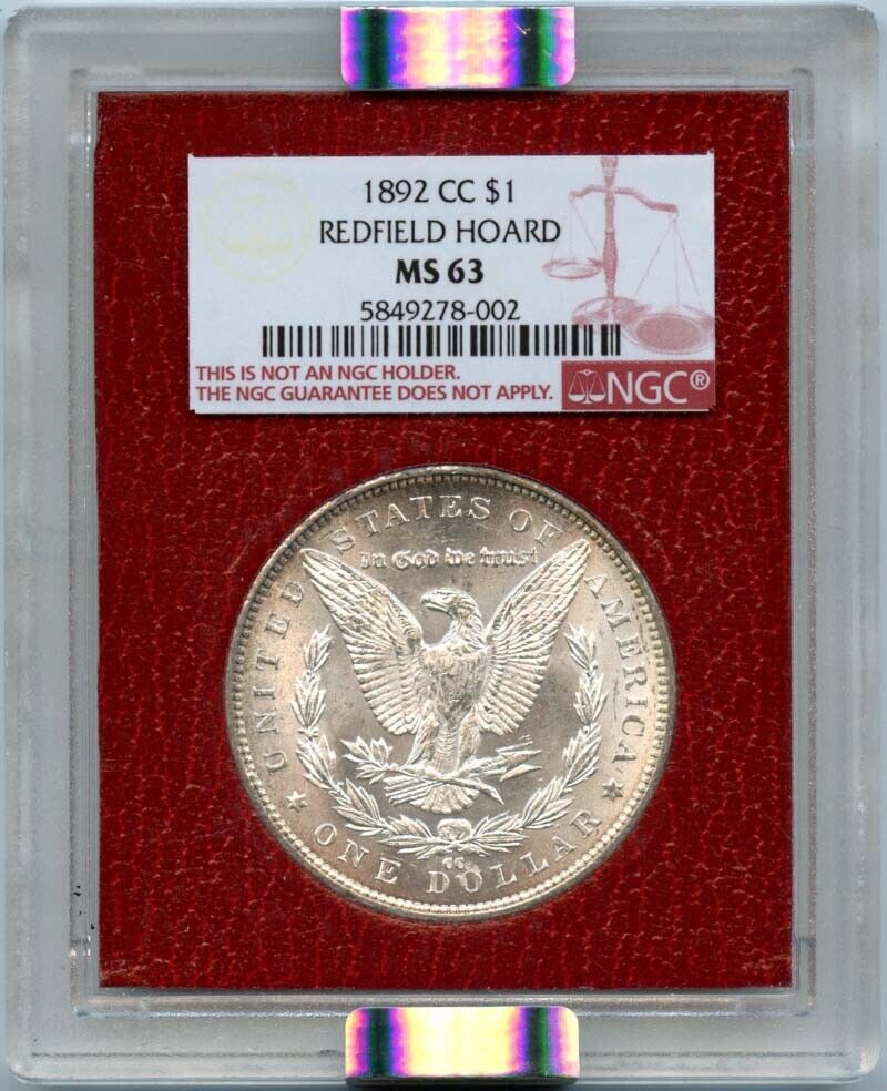 1892-CC $1 Morgan Dollar Redfield Hoard NGC MS63