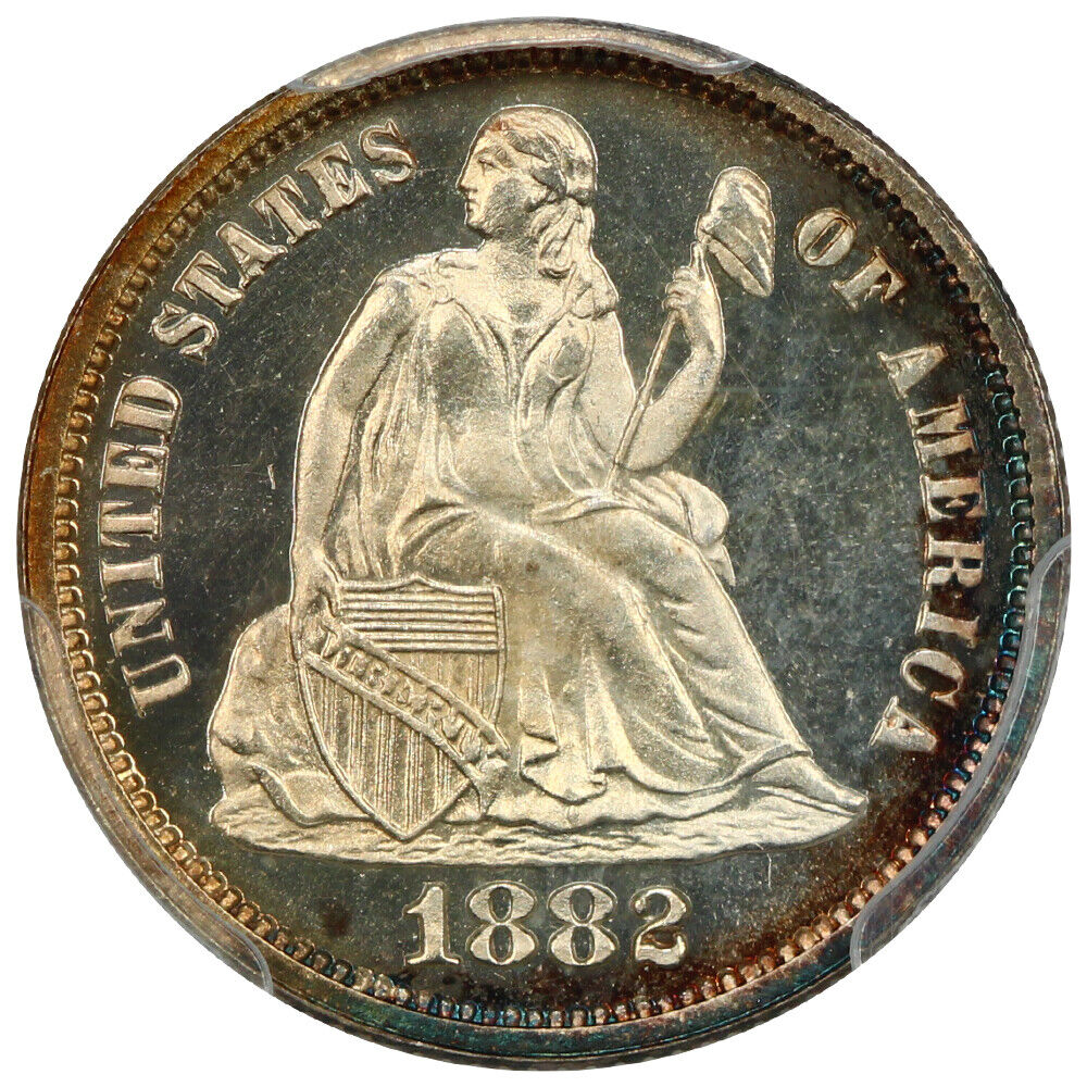 1882 10C PCGS/CAC PR67+CAM ex: D.L. Hansen