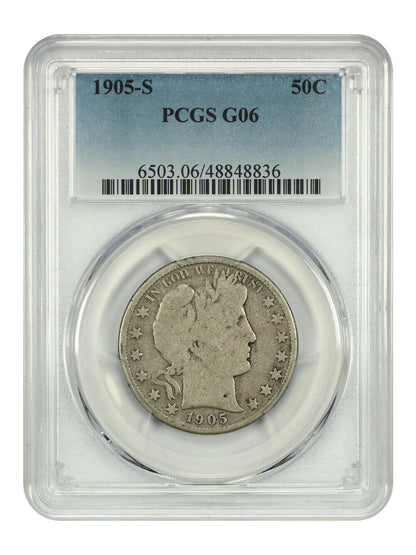 1905-S 50C PCGS G6