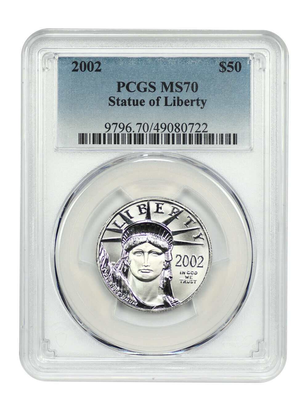 2002 $50 Statue of Liberty PCGS MS70