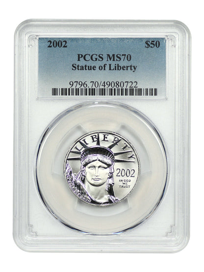 2002 $50 Statue of Liberty PCGS MS70