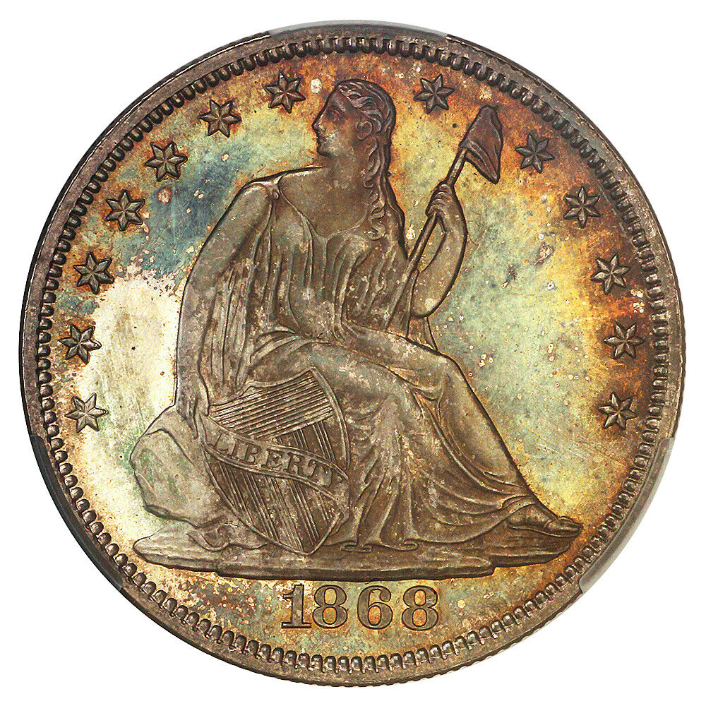 1868 50C CACG MS65 ex: D.L. Hansen - Liberty Seated Half Dollar