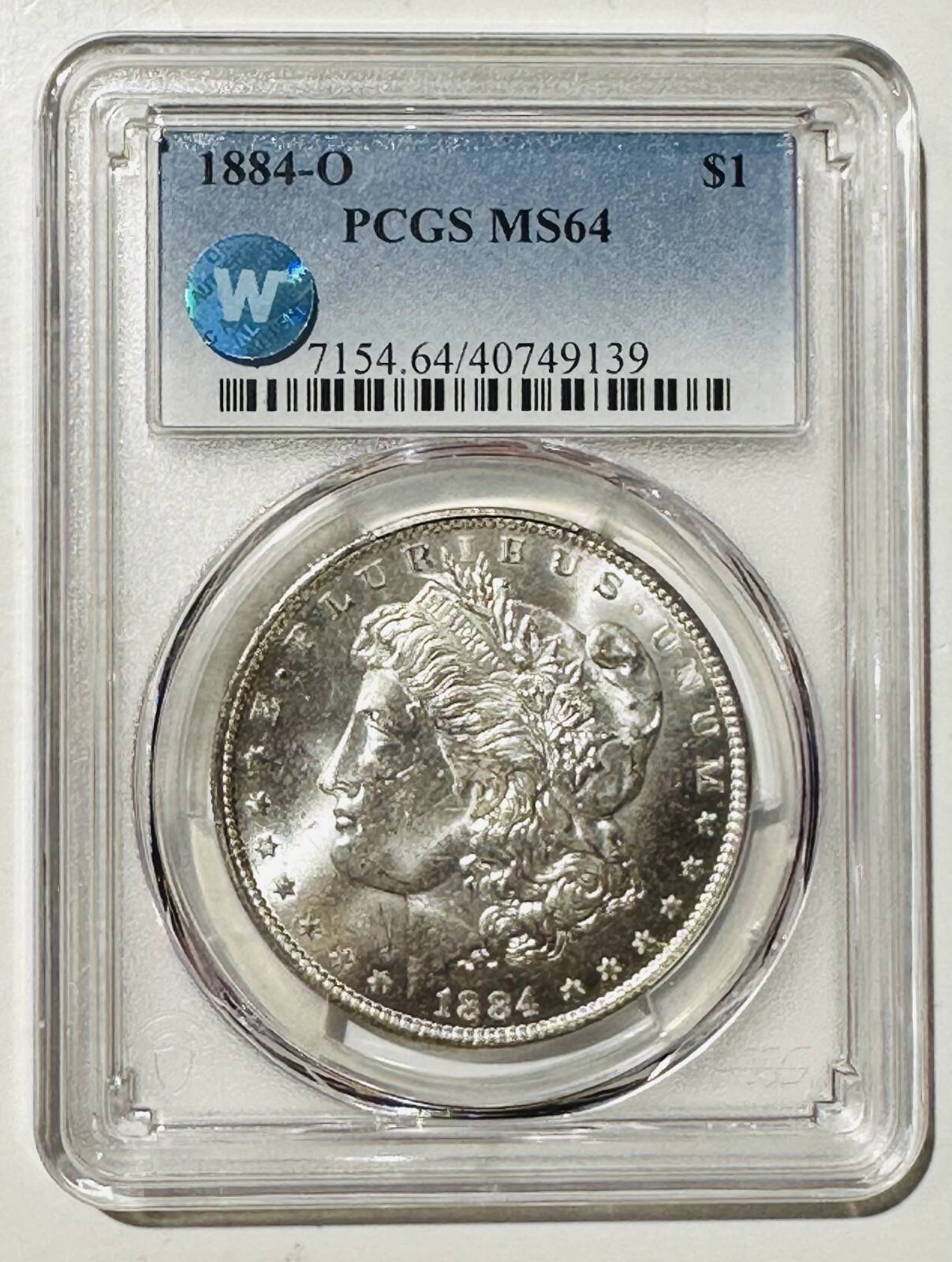 1884 O Morgan Silver Dollar PCGS MS-64 Sight White