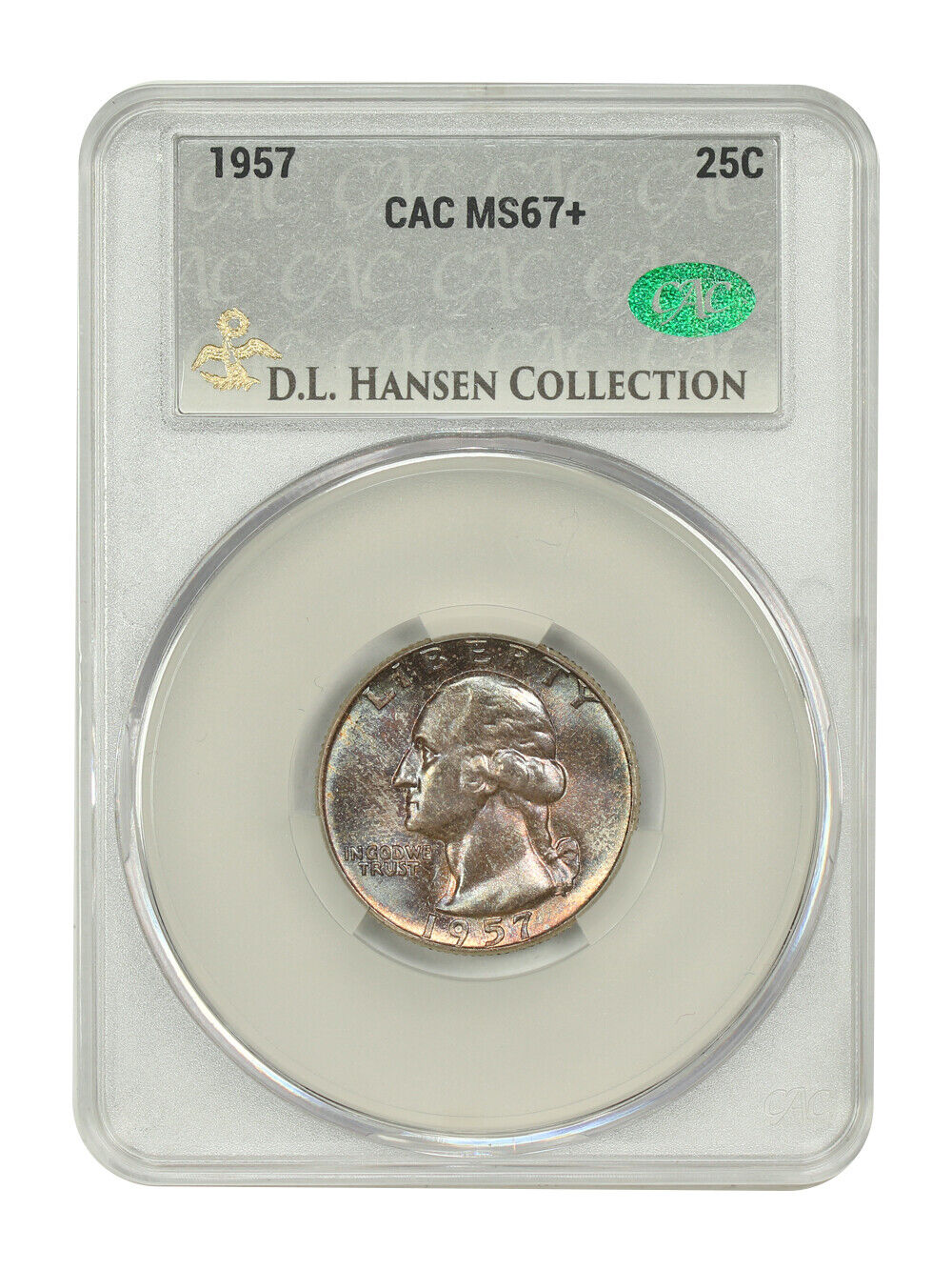 1957 25C CACG MS67+ ex: D.L. Hansen - Washington Quarter