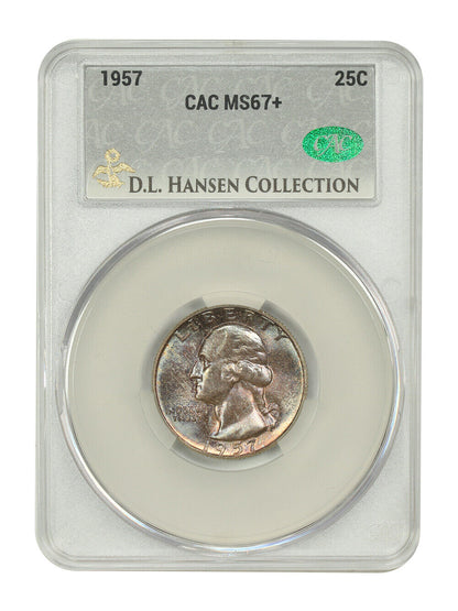 1957 25C CACG MS67+ ex: D.L. Hansen - Washington Quarter