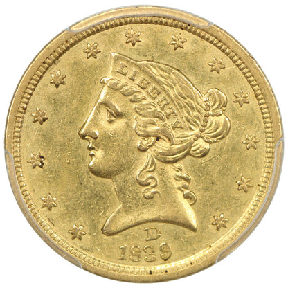 1839-D $5 PCGS AU55 - Liberty Head $5