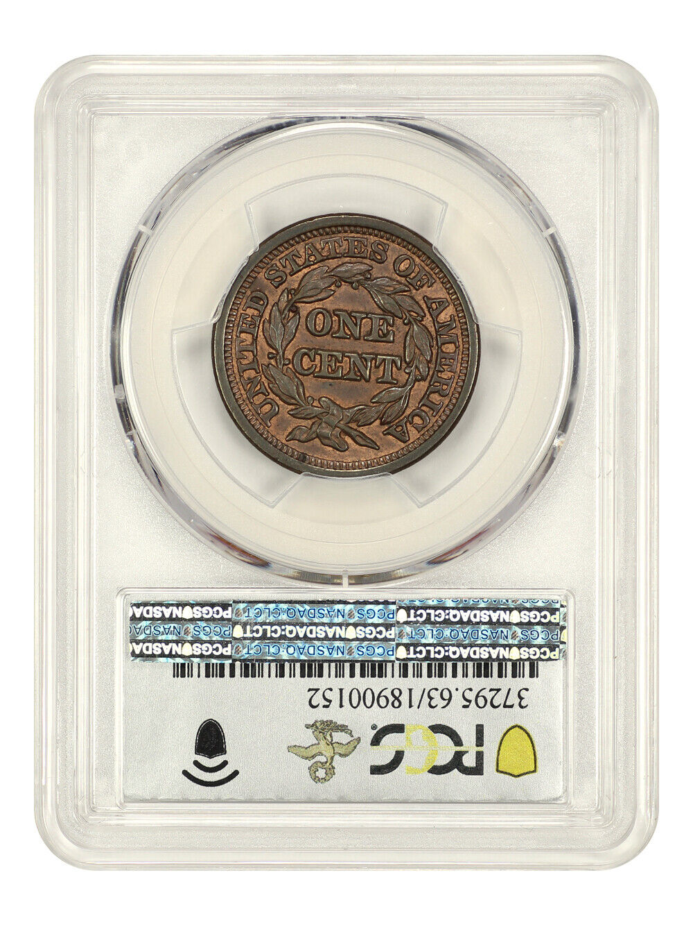 1847 1c PCGS MS63 BN (N-12) ex: D.L. Hansen/Naftzger