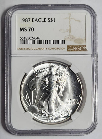 1987 S Silver Eagles NGC MS-70