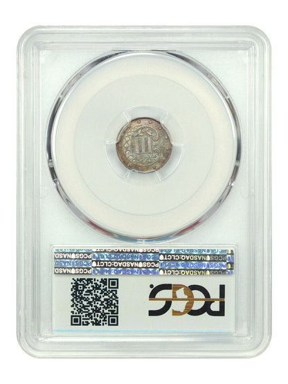 1867 3CS PCGS/CAC MS65 ex: D.L. Hansen