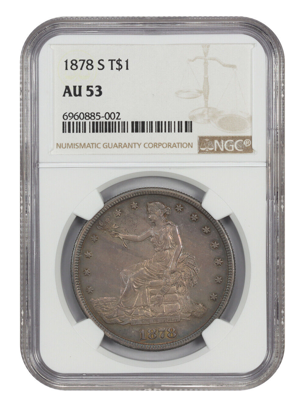 1878-S Trade $1 NGC AU53 - Trade Dollar - Great Type Coin