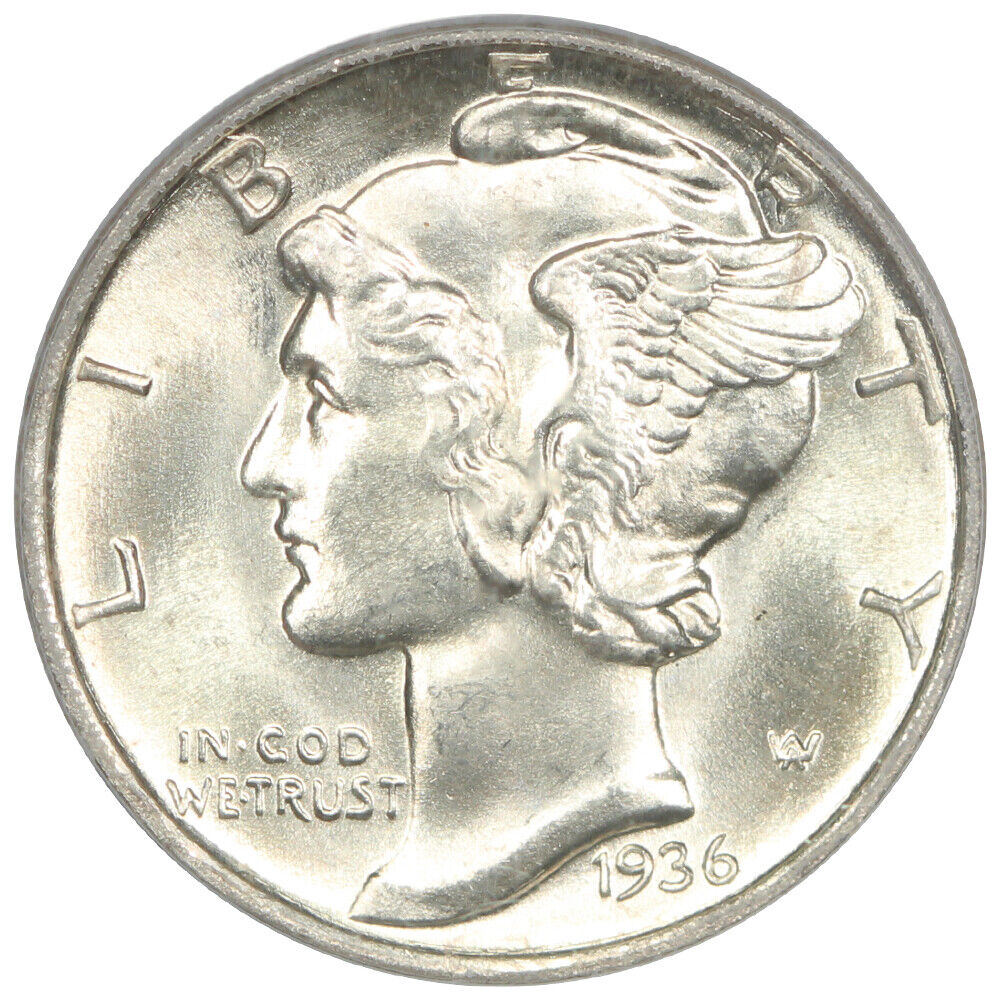 1936-S 10C PCGS MS67FB - Mercury Dime